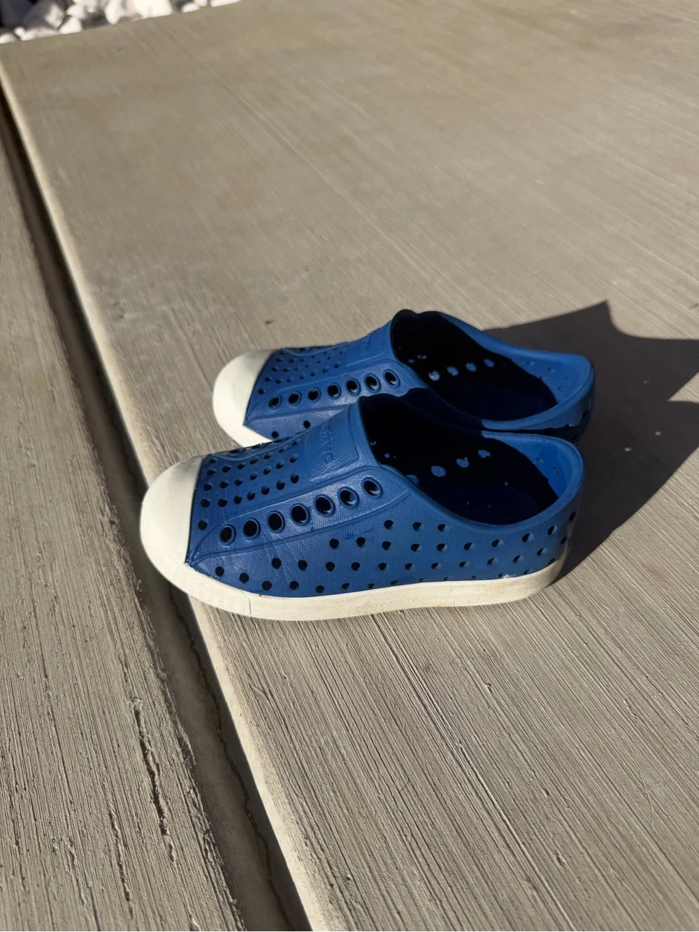 Native Kids Water Shoe Slip-On in Blue with White Toe